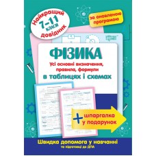 Книжка A5Найкращий довідник в таблицях.Фізика в таблицях і схемах 7-11кл7317/Торсінг/