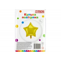 Кулька повітр. фігура фольгована "Зірка" золото, 42х40см №MX001G-18in/Maxi/(10)