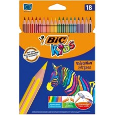 Олівці кольор. 18 кольор. Bic 950524/9126 Кідс Еволюшн Страйпс(24)