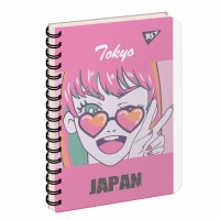 Блокнот пруж. B6 144арк. кліт. пласт. обкл. Japan Tokyo 681892/Yes/(3)(30)