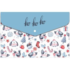 Папка-конверт "Optima" №O35235 А5 Birds на кнопці, непрозор.,фактура "глянець"(2)(192)