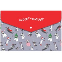 Папка-конверт "Optima" №O35236 А4 Pets на кнопці, непрозор.,фактура "глянець"(12)(120)