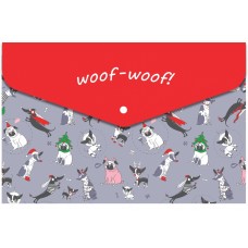 Папка-конверт "Optima" №O35236 А4 Pets на кнопці, непрозор.,фактура "глянець"(12)(120)