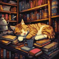 Картини по номерах акрил. Пухнастий книголюб 40х40см КНО6505/Ідейка/
