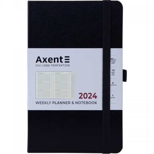 Щотижн. B6 Axent дат. 2026 Partner Strong чорний 8505-24-01(12)