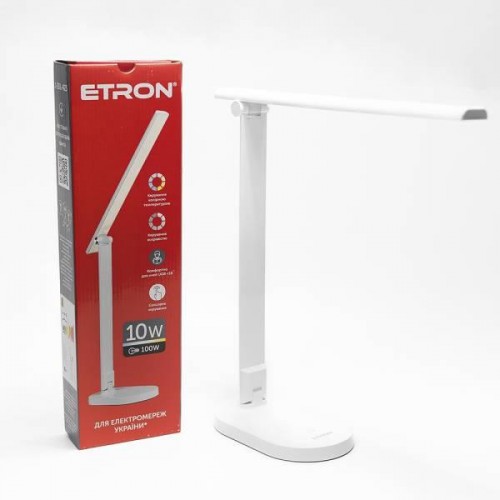 Лампа наст. LED ETRON Desk Lamp 10W White 1-EDL-423