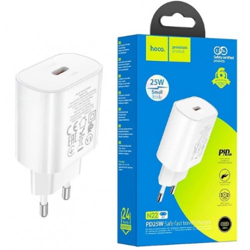 Зарядний пристрій Hoco N22 PD швидка зарядка 1Type-C 25w white(12)