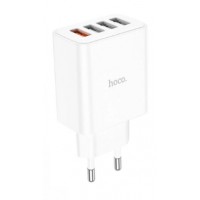 Зарядний пристрій Hoco C102A швидка зарядка 3USB 18W 2.1A+1USB Lightning 3.0A 28,5W white