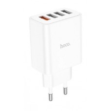 Зарядний пристрій Hoco C102A швидка зарядка 3USB 18W 2.1A+1USB Lightning 3.0A 28,5W white