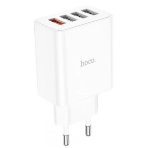 Зарядний пристрій Hoco C102A швидка зарядка 3USB 18W 2.1A+ 1USB microUSB 3.0A 28,5W white