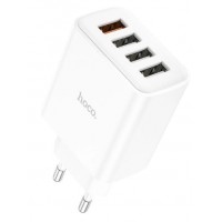 Зарядний пристрій Hoco C102A швидка зарядка 3USB 18W 2.1A + 1USB Type C 3.0A 28,5W white