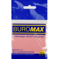 Стікери пласт. з липк. краєм 75х75мм 50арк. прозоро-рожевий Buromax BM.2310-10(12)(240)