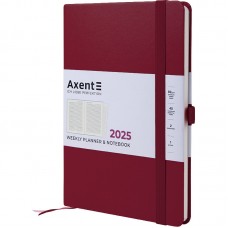 Щотижн. A5 "Axent" дат2025 Prime Strong винний №8507-25-46