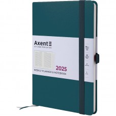 Щотижн. A5 "Axent" дат2025 Prime Strong малахітовий №8507-25-31