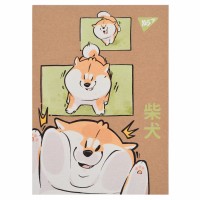 Блокнот A6 80арк. кліт. білила,крафт Animals. Corgi 152001/Yes/(3)