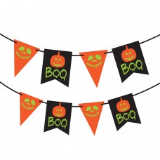 Гірлянда картонна "YES! FUN" Pumkin faces 13 прапорців 3м,світяться у темряві №801180