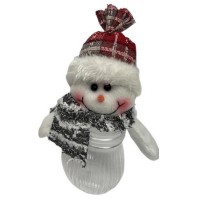 Банка новорічна для подарунків "Santa Snowman" 22см №M17314