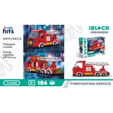 Конструктор "IBlock Junior" Пожежна мажина 186дет.,в кор.-ці,24х16х6см №KH17/001/3(18) КІ