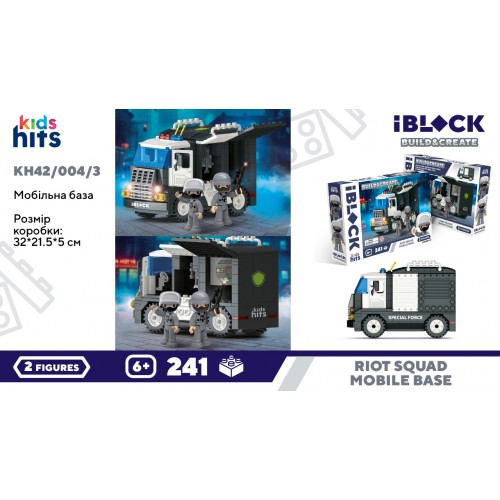 Конструктор IBlock Junior 241дет.,в кор.-ці,32х21,5х5см KH42/004/3(12)(24) КІ