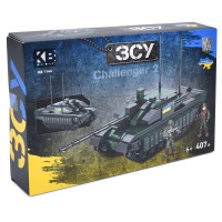 Конструктор Військовий,танк,Challenger 2,фігурки,407дет,в кор-ці,32х22х6см №KB1144(12)