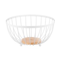 Фруктовниця метал. дерев. Ardesto Midori 25х25х13см,білий AR0904W