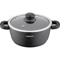 Каструля алюм. Ardesto Gemini Anzio 2,5л з склян. кришкою 20см,чорний AR2420GE