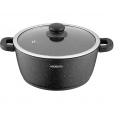 Каструля алюм. Ardesto Gemini Anzio 4,4л з склян. кришкою 24см,чорний AR2424GE
