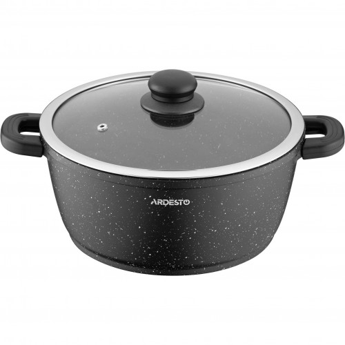 Каструля алюм. Ardesto Gemini Anzio 4,4л з склян. кришкою 24см,чорний AR2424GE