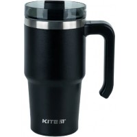 Термочашка з ручкою 0,6л "Kite" чорна №K24-1207-1
