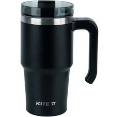 Термочашка з ручкою 0,6л "Kite" чорна №K24-1207-1