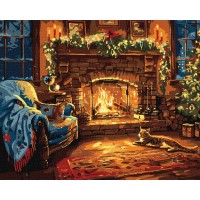 Картини по номерах акрил. Святковий камін 40х50см KHO6663/Ідейка/ Картини по номерах акрил. Святковий камін 40х50см KHO6663/Ідейка/