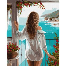 Картини по номерах акрил. "Морська далечінь" 40х50см №KHO8316/Ідейка/