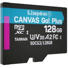 Карта пам`яті 128Gb Micro-SDXC (UHS-1 U3) Kingston Canvas Go Plus R-100MB/s A2 (adapter)