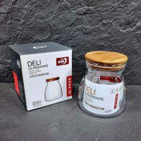 Банка для сип. прод. скло "Deli" 0,65л №32250/0751/S&T/(24)
