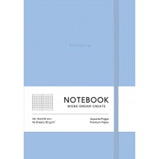 Блокнот A5 96арк. кліт. еко шкіра обкл.,ніжно блакитний A5-7113K/Школярик/(12)