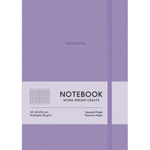 Блокнот A5 96арк. кліт. еко шкіра обкл.,фіолетовий A5-7116K/Школярик/(12)