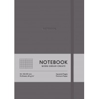 Блокнот A5 96арк. кліт. еко шкіра обкл.,темно-сірий A5-7118K/Школярик/(12)
