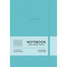 Блокнот A5 96арк. кліт. еко шкіра обкл.,бірюзовий A5-7119K/Школярик/(12)