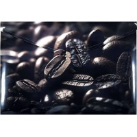 Папка-конверт Optima O35251 A4 на кнопці з друком Coffee, непрозора глянець