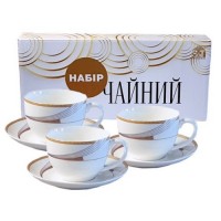 Набір чайний керам. 12предм. (чаш. 240мл+блюд.15см) "Фабіан" №1753-13/S&T/(8)