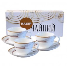 Набір чайний керам. 12предм. (чаш. 240мл+блюд.15см) "Фабіан" №1753-13/S&T/(8)