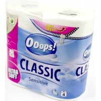 Туалетний папір Ooops Classic Сенсетів 3шар. 140 відривів (4шт)(16)