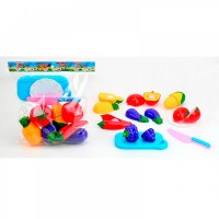 Продукти на липучці (овочі/фрукти, досточка, ніж, тарілка),в кульку21х21х5см №FT003-7A(84)