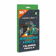 Олівці кольор. 12 кольор. Yes 290720 Minecraft. Diamond Miner(12)(240)