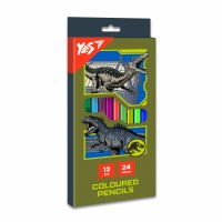 Олівці кольор. 24 кольор./12шт Yes 290748 Jurassic World хакі(12)(240)