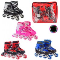 Ролики розсувні р.35-38,алюм. рама,колеса ПВХ №RL2402(6) КІ