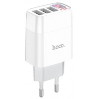 Зарядний пристрій Hoco C93A 3USB+lightning Digital display 3.4A white(12)