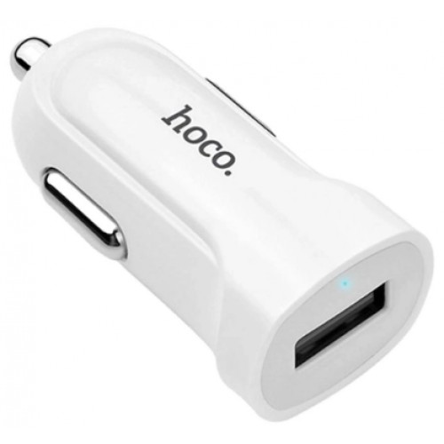 Зарядний пристрій авто. Hoco Z2 1USB 1.5A white(31)