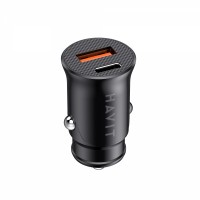 Зарядний пристрій авто Havit HV-CC2022 USB+USB-C 20W black