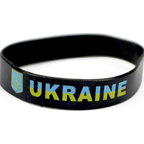 Браслет силіконовий Ukraine чорний 783009(1)(50)(500)